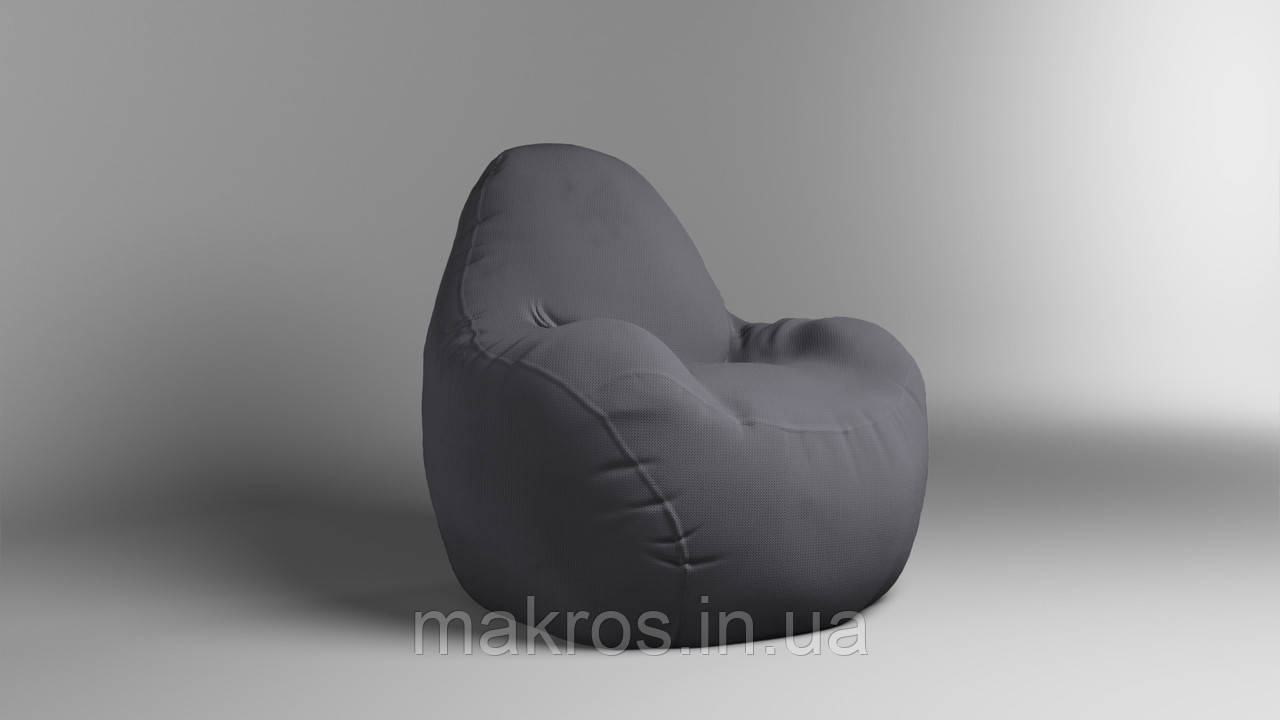 Крісло - мішок SkyPuff Relax 100 см Велюр Energy Cool Grey