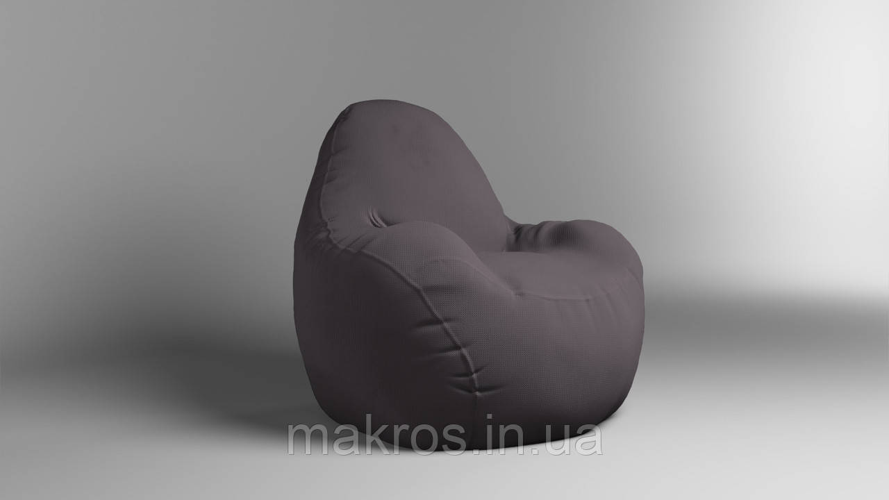 Крісло - мішок SkyPuff Relax 100 см Велюр Energy Dark Gray, фото 1