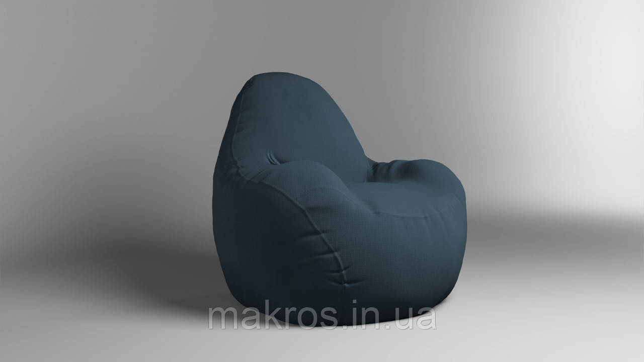 Крісло - мішок SkyPuff Relax 100 см Велюр Energy Deep aqua