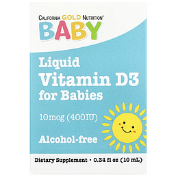 Baby Vitamin D3 Drops 400 IU California Gold Nutrition 10 мл