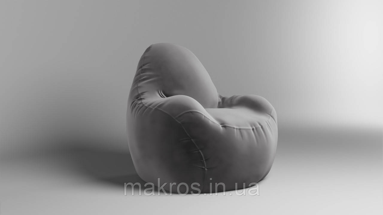 Крісло - мішок SkyPuff Relax 100 см Велюр Florida Dark Gray, фото 1