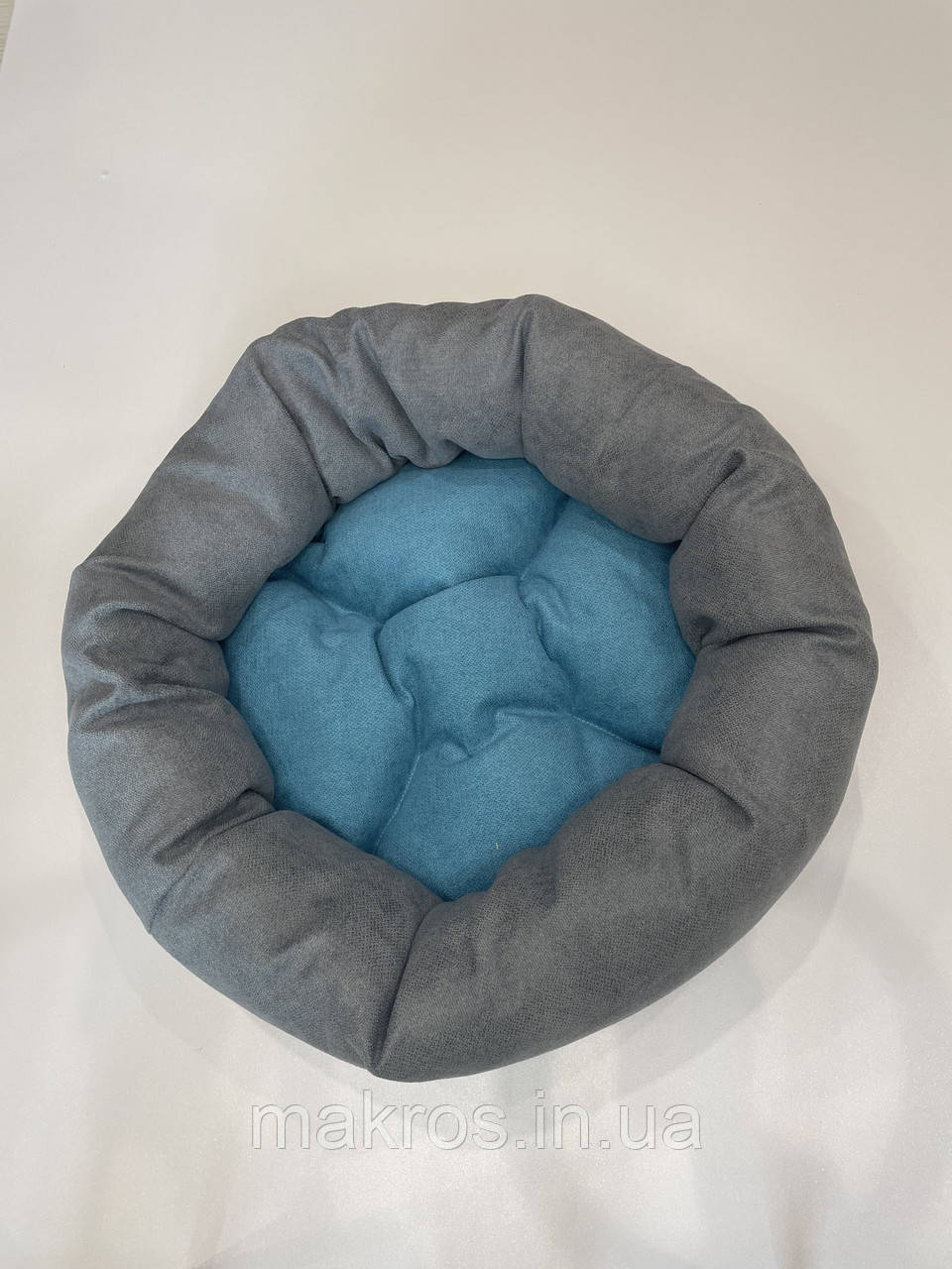 Лежак для котів і собак SKYPUFF 60 см Gray + Teal