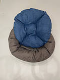 Лежак для котів і собак SKYPUFF 60 см Great Cappuccino + Denim, фото 2