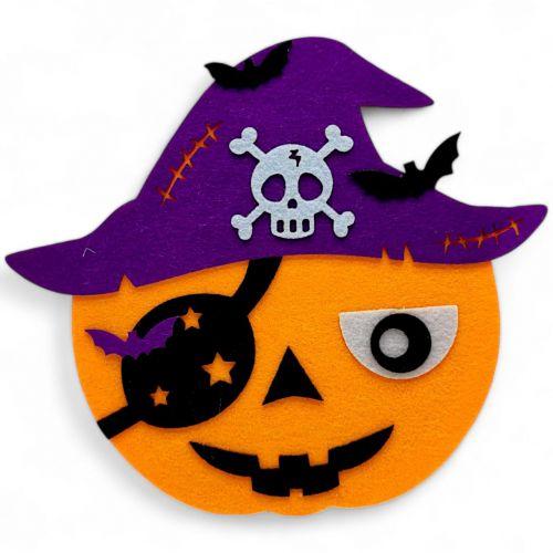 Корзинка (сумочка) з фетру "Гарбуз-пірат" (17 см), фото 1