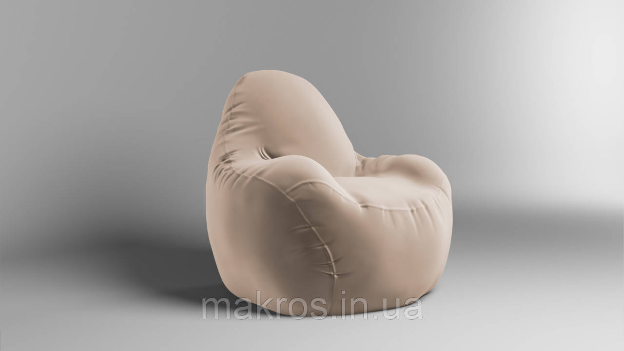 Крісло - мішок SkyPuff Relax 100 см Велюр Florida Light Beige, фото 1