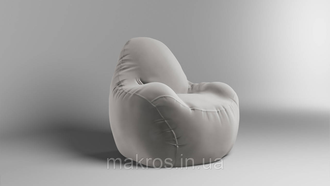 Крісло - мішок SkyPuff Relax 100 см Велюр Florida Light Gray