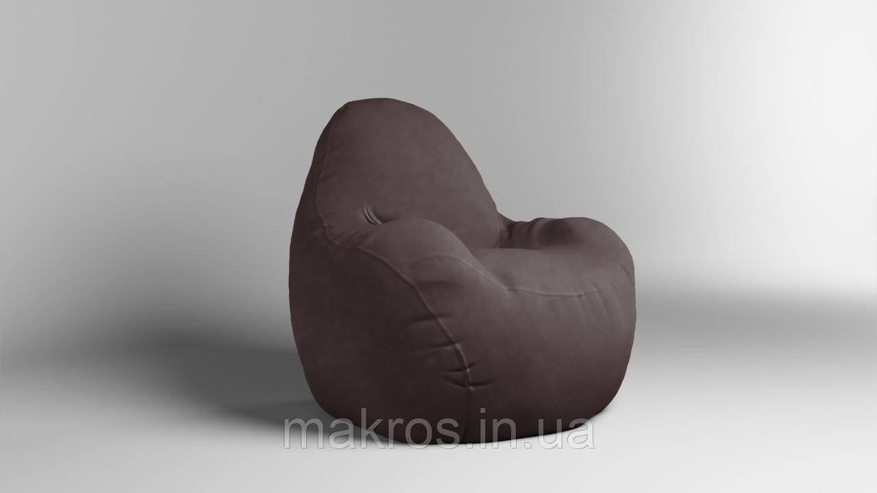 Крісло - мішок SkyPuff Relax 100 см Велюр GREAT Chocolate, фото 1