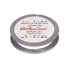 Нитка бісерна TYTAN 60, біла, 50 м