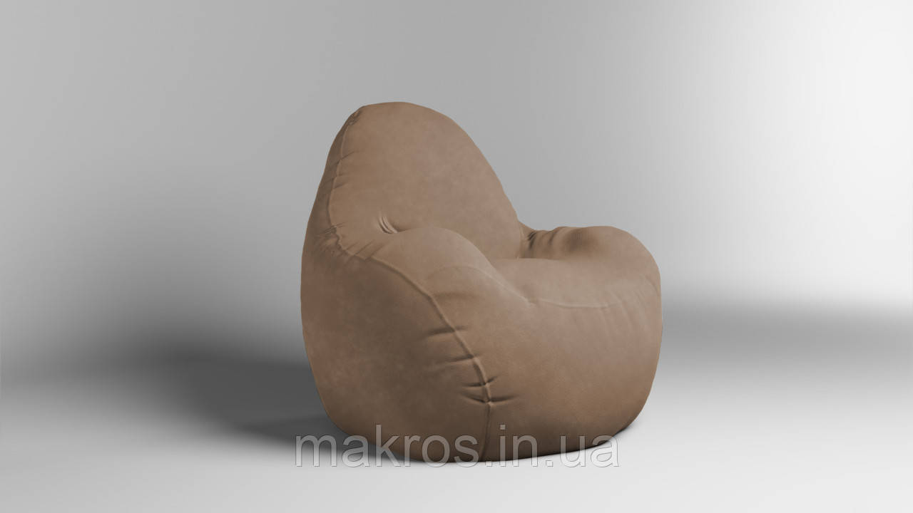 Крісло - мішок SkyPuff Relax 100 см Велюр GREAT Latte, фото 1