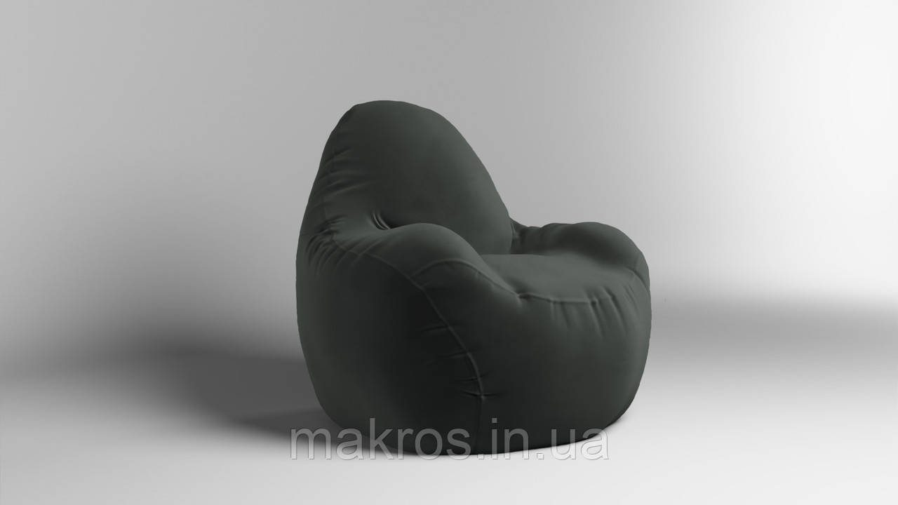 Крісло - мішок SkyPuff Relax 100 см Велюр ORLANDO Dark Green, фото 1