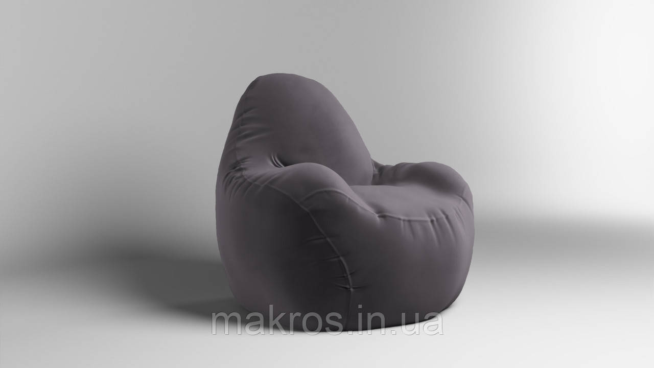Крісло - мішок SkyPuff Relax 100 см Велюр ORLANDO Gray, фото 1