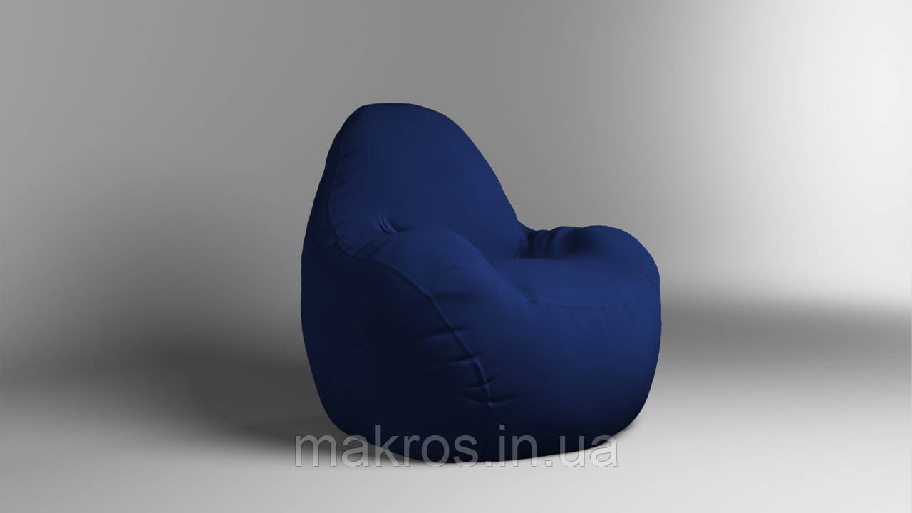 Крісло - мішок SkyPuff Relax 100 см Велюр Victory Navy, фото 1