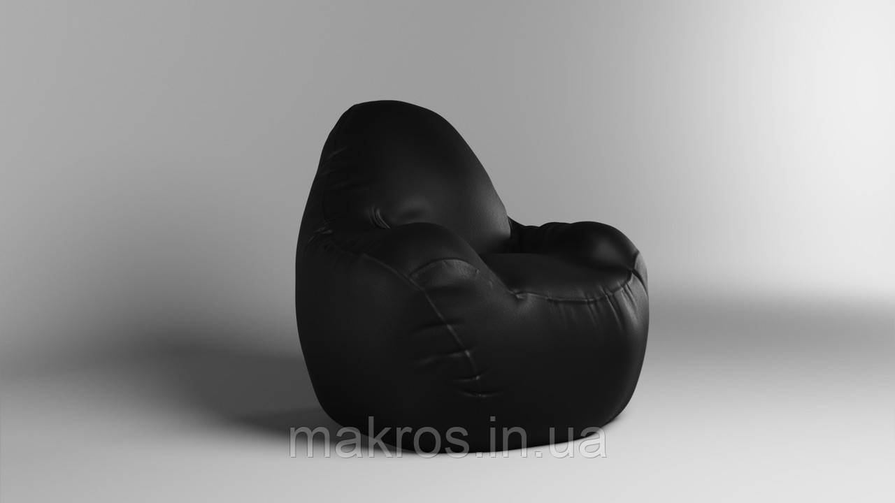 Крісло - мішок SkyPuff Relax 100 см Екошкіра Zeus Delux Black, фото 1