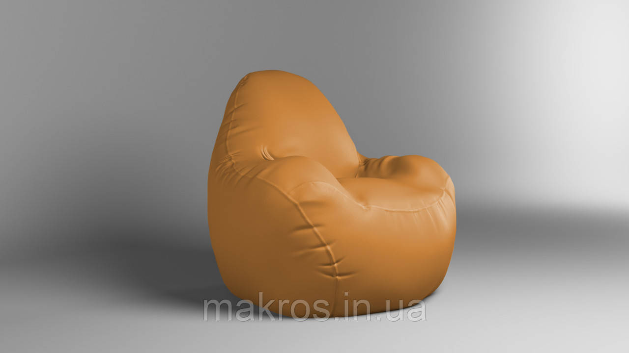 Крісло - мішок SkyPuff Relax 100 см Екошкіра Zeus Delux Brick, фото 1