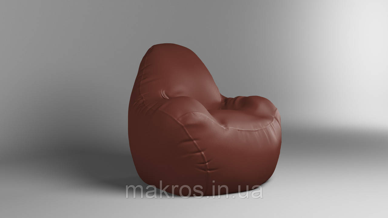 Крісло - мішок SkyPuff Relax 100 см Екошкіра Zeus Delux Bright Brown