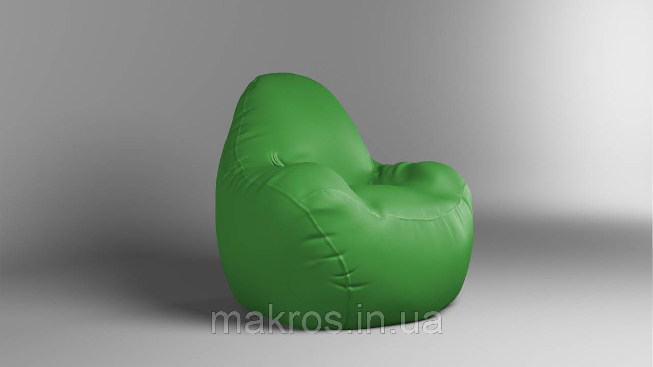 Крісло - мішок SkyPuff Relax 100 см Екошкіра Zeus Delux Green, фото 1