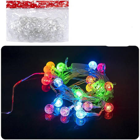 Гирлянда електрична LED 20шт. 3,5м. Кульки об'ємні мультиколір RJ-16, фото 1