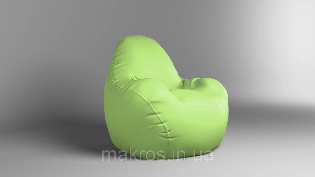 Крісло - мішок SkyPuff Relax 100 см Екошкіра Zeus Delux Light Green, фото 1