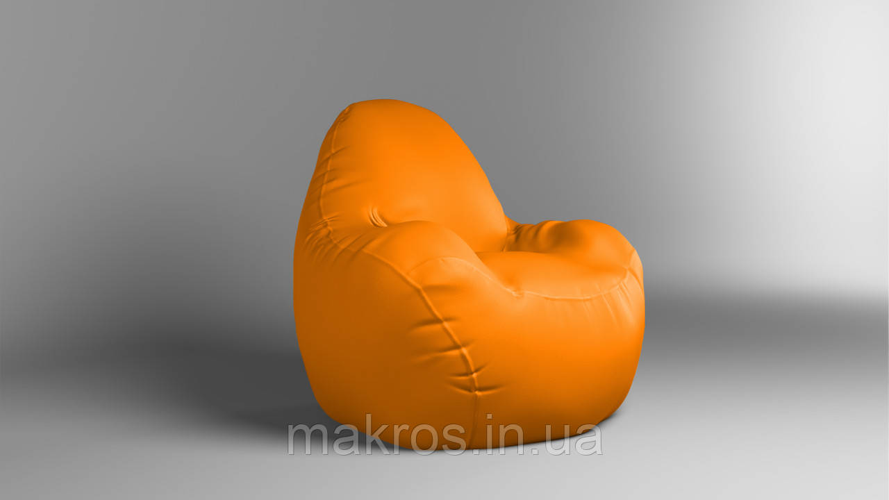 Крісло - мішок SkyPuff Relax 100 см Екошкіра Zeus Delux Orange, фото 1