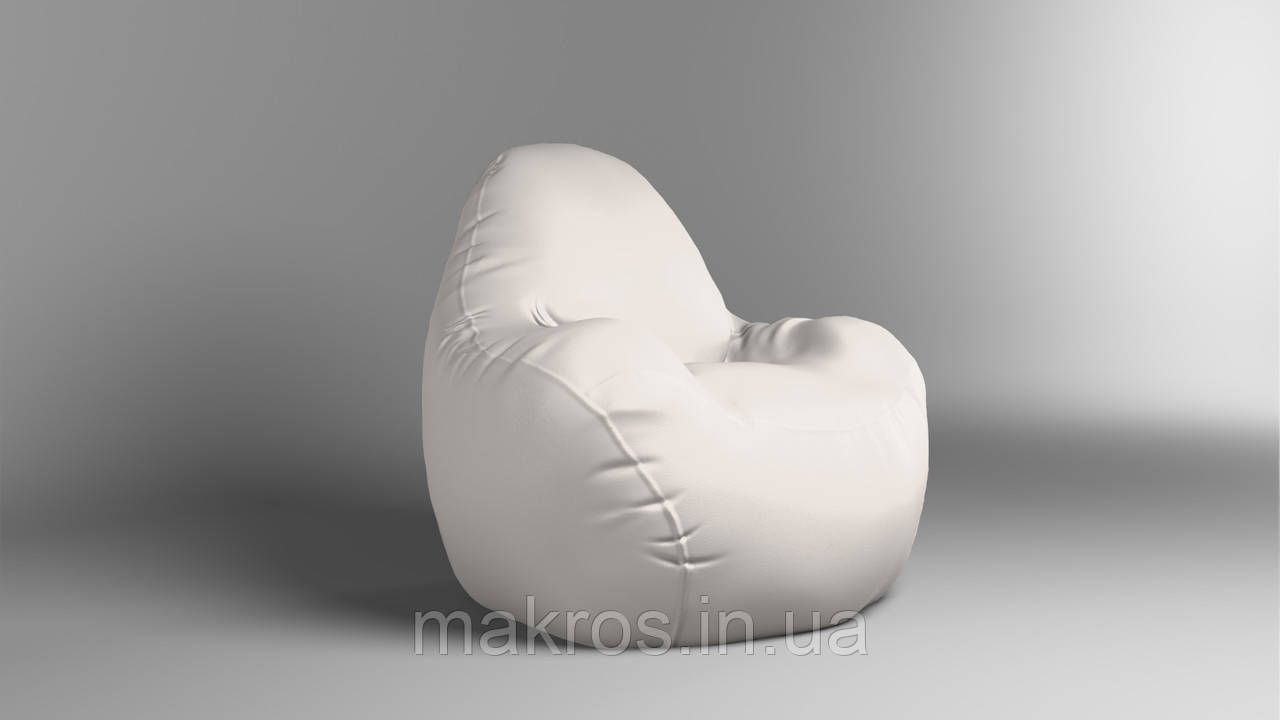 Крісло - мішок SkyPuff Relax 100 см Екошкіра Zeus Delux Pearl, фото 1