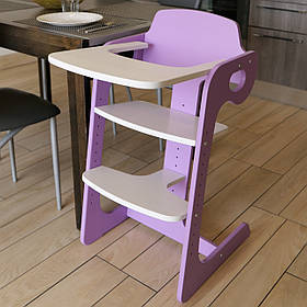 Зростаючий стілець для годування ChildWood - Comfort Бузковий+Білий без м'якої частини