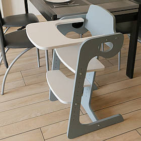 Зростаючий стілець для годування ChildWood - Comfort Сірий+Білий без м'якої частини