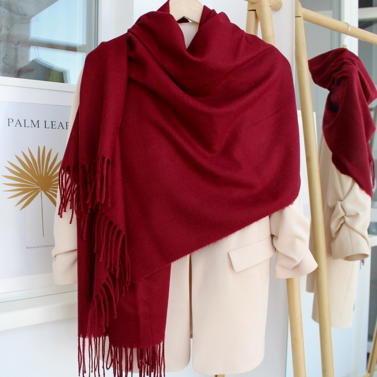 Кашеміровий однотонний шарф 104017, фото 1