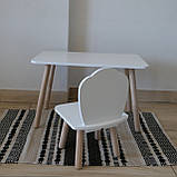 Комплект стіл та стул дитячий ChildWood - Set Стіл білий прямокутний + стілець білий Мушля (Фанера), фото 2