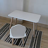 Комплект стіл та стул дитячий ChildWood - Set Стіл білий прямокутний + стілець білий Мушля (Фанера), фото 3