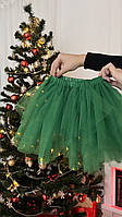 Пишна спідниця для дитини з фатину шестишарова зеленого кольору на дівчаток р.86-146