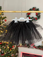 Дитяча спідниця з фатину в 6 шарів пишна чорного кольору р.86-146