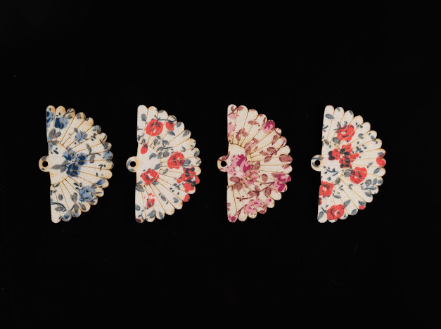 Дерев'яні заготовки для творчості. Віяло. Колір мікс. 48х30мм, фото 1