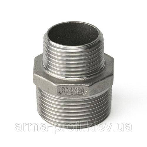 Ніпель перехідний із нержавіючої сталі AISI 304 DN 15x32 (1/2"x1 1/4")
