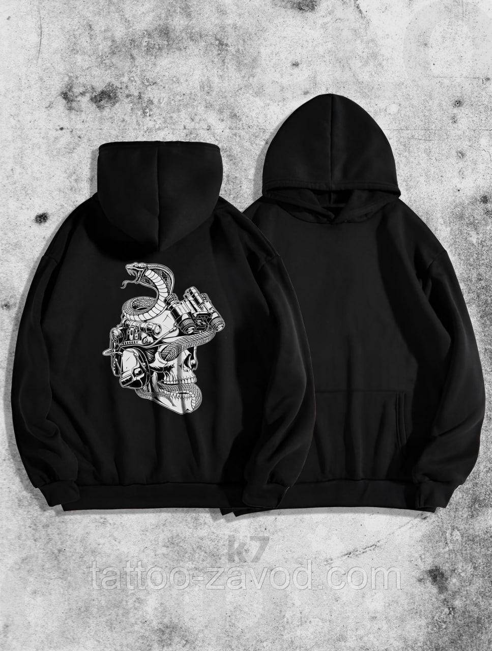 Тепла толстовка чоловіча з накаткою на спині S M L XL XXL, фото 1