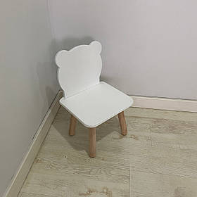 Стульчик дитячий ChildWood ведмедик білий Kids Dream (Фанера)