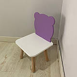 Стульчик дитячий ChildWood ведмедик бузковий+білий Kids Dream (Фанера), фото 3