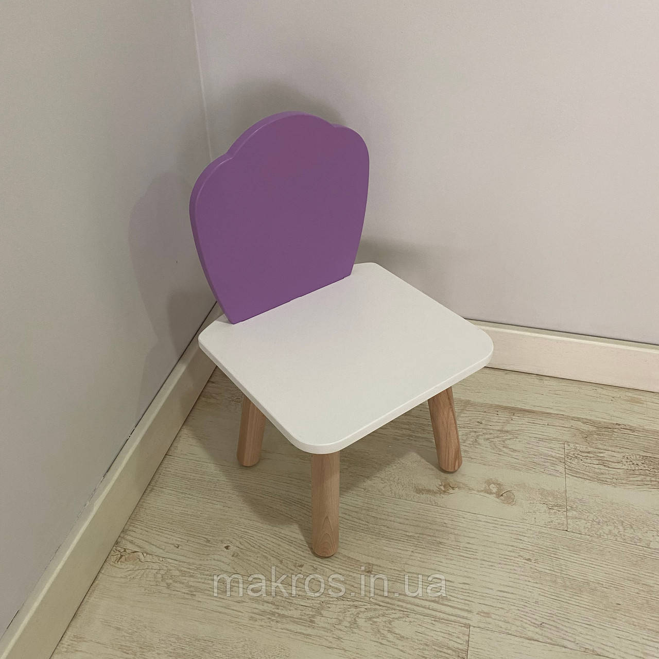 Стульчик дитячий ChildWood мушля бузковий+білий Kids Dream (Фанера), фото 1