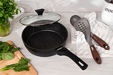 Сковорода глибока з кришкою ARDESTO Gemini Livorno, 24 см, алюміній, фото 3