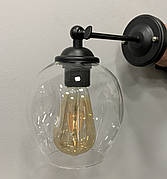 Чорне скляне бра "Молекула" (56-WPR0231F-1 BK+CL) прозорий