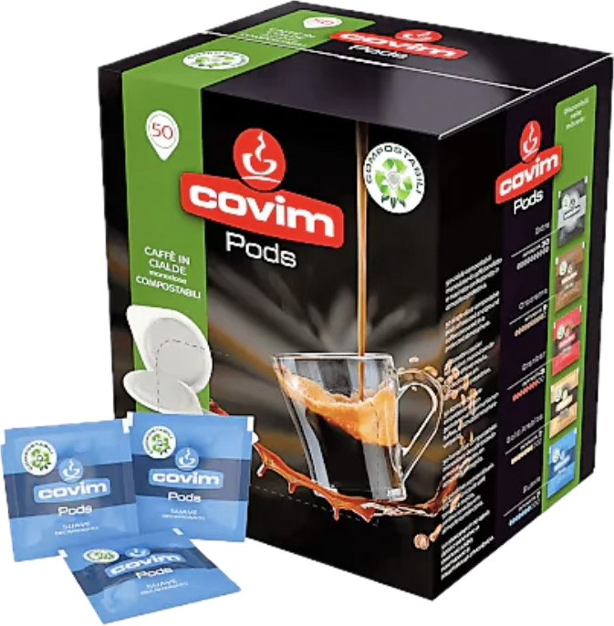 Кава у чалдах монодозах 44мм Covim Decaffeinato без кофеїну 50 шт Італія кава у таблетках