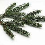 Гілочки ялинки для декору литі зелені, пластик, 20 см  /Гілки ялинки штучні /Гілки штучної хвої ялинкові, фото 4