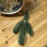 Гілочки ялинки для декору литі зелені, пластик, 20 см  /Гілки ялинки штучні /Гілки штучної хвої ялинкові, фото 9