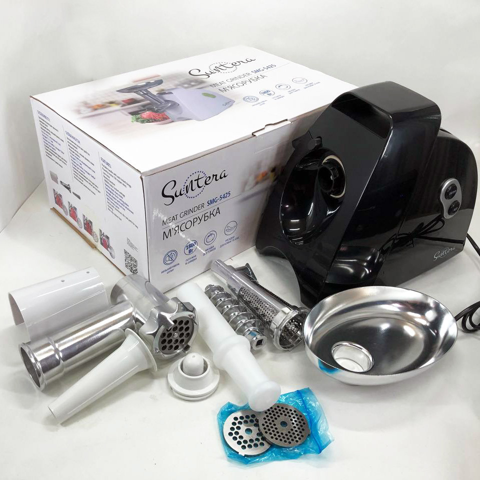 М'ясорубка з 4 насадками Suntera, Потужна електро м'ясорубка з насадками 'звичайна FR-38, фото 1