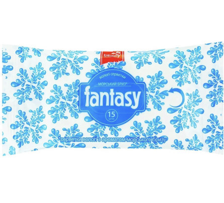 Серветки вологі  15шт/уп "Fantasy" морський бриз