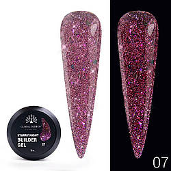 Гель для нарощування Starry Night Builder Gel Global Fasion #7, 15 г
