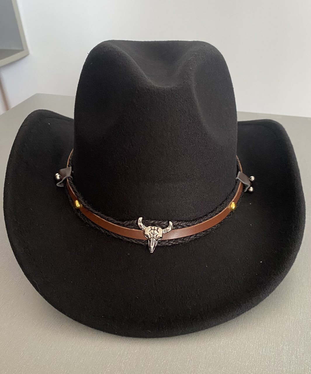 Ковбойська шляпа з биком, чорна, фото 1