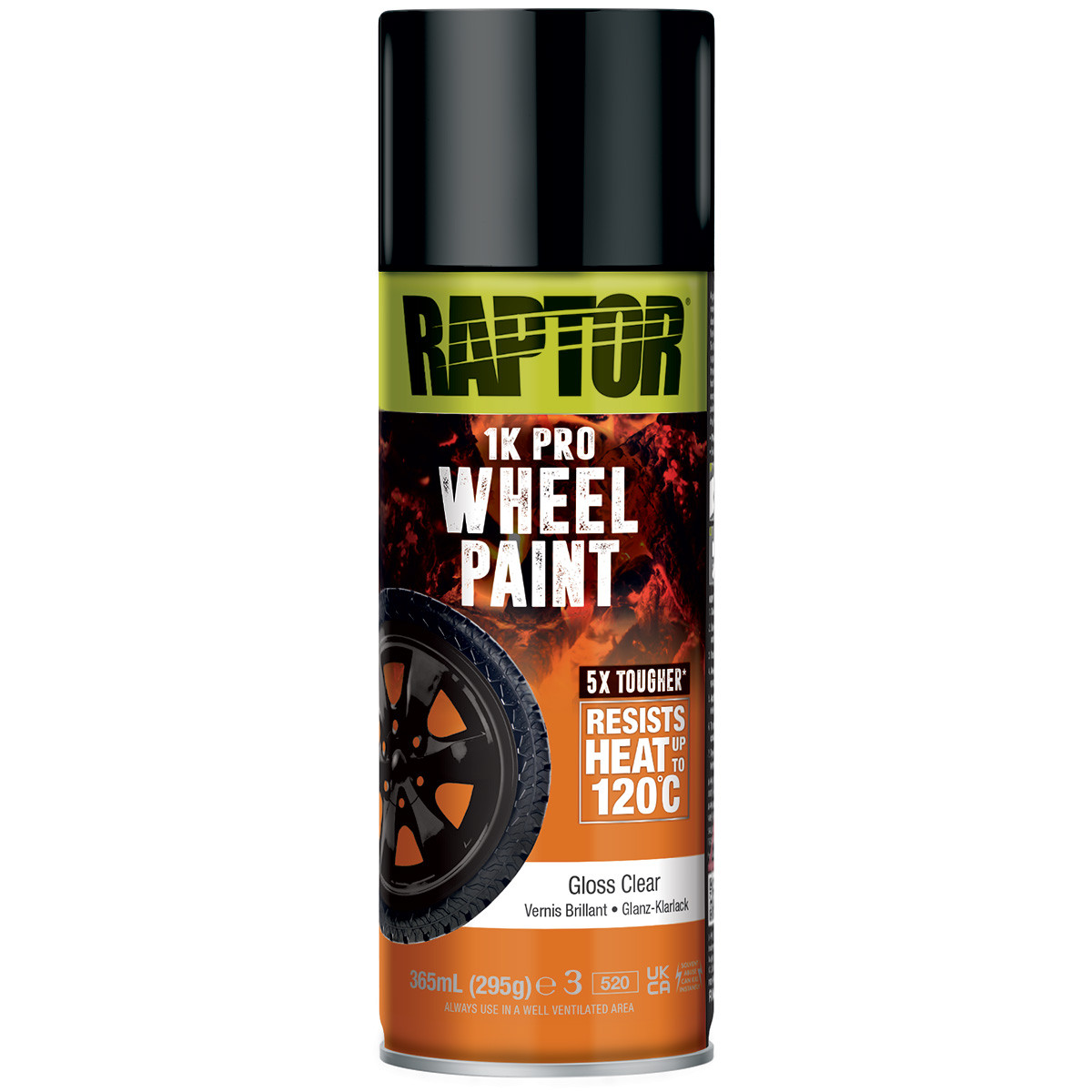 Лак підвищеної міцності для дисків RAPTOR Wheel Paint, 365 мл Аерозоль Прозорий Глянець