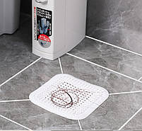 Уловлювач волосся для ванної кімнати ситечко-фільтр для раковини та душового трапу 29222 білий, фото 9