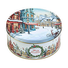 Новорічний солодкий подарунок з цукерками №36 в металевій коробочці, 600 г. замовлення від 20 шт.