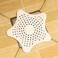 Уловлювач волосся для раковини та душу форма Зірка. Білий фільтр для зливу. Ситечко для ванної., фото 7